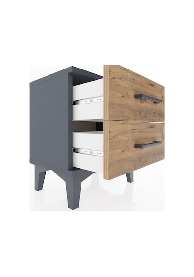 Arges Komodin 2 Çekmeceli 44x30x48 Antrasit-çam Antrasit