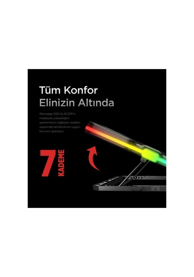 S50 Rgb Işıklı 11 Fanlı Lcd Göstergeli 1 Type C 1 Usb Girişli Notebook Soğutucu