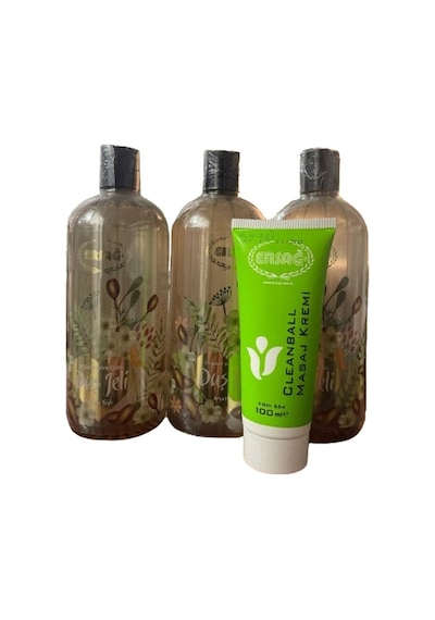Ersağ Argan Yağlı Duş Jeli 3 x 500 ML + Cleanball Masaj Kremi 100 ML