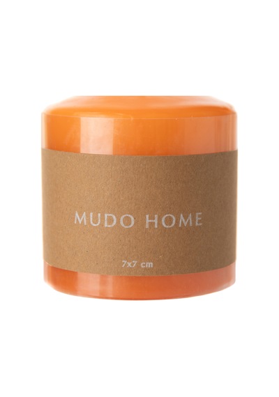 Mudo Home Sütun Mum Turuncu 7x7cm