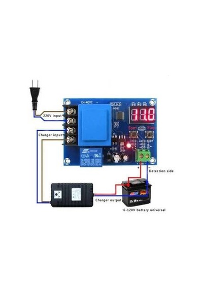 Xh-m602 Dijital Akü Şarj Kontrol Röle Modülü 220v 10a Akıllı Şarj Kesici Devre
