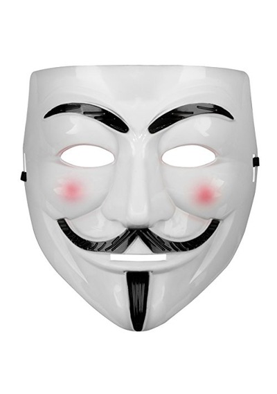 Beyaz Renk Pembe Yanaklı İthal V For Vendetta Maskesi 5691 "