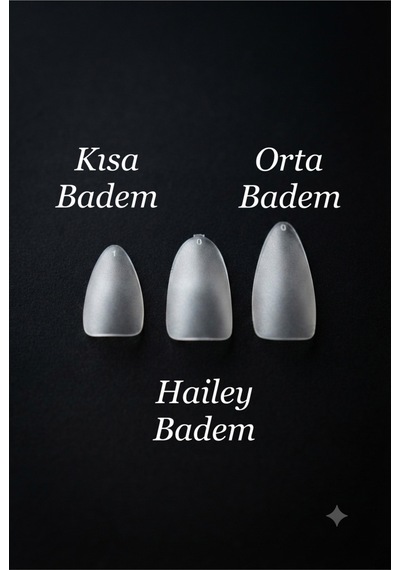 500 Adet Hailey Badem Jel Tips Takma Tırnak Seti Haıley Badem