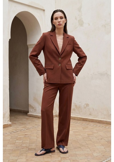 Hiccup My Fashıon Kadın Blazer Ceket Kestane Kahvesi