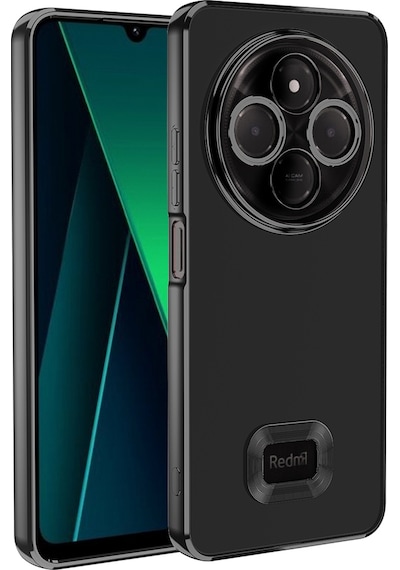 Mobilteam Redmi 14c 4g Kılıf Kamera Korumalı Logo Gösteren Omega Kapak - Sierra Mavi Mavi