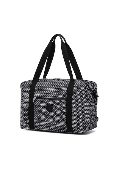 Smart Bags Orta Boy Su Geçirmez Extra Hafif Krınkıl Kumaş El Valizi Ve Spor Çantası Siyah/beyaz