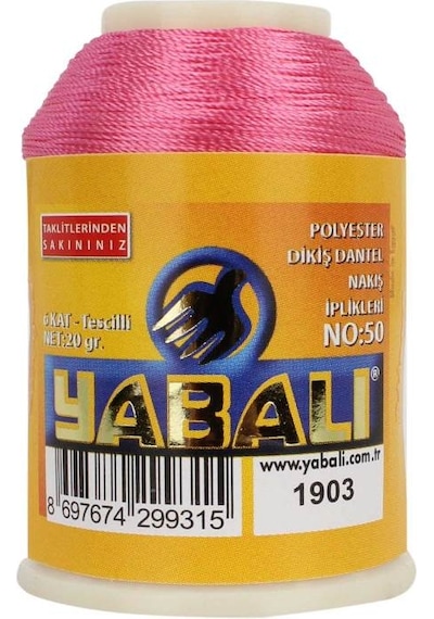 Abarta Yabalı Polyester Dikiş Dantel Nakış Ipliği 6 Katlı No:50 -20 Gram 1 Adet Renk:1903