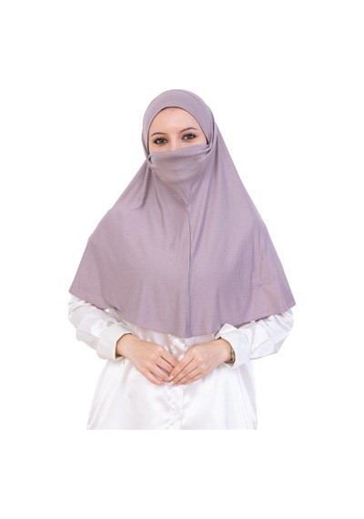 Modish Group Hazır Başörtüsü Pratik İslami Giyim Penye Peçeli Türban Namaz İçin Yumuşak Eşarp Açık Vizon