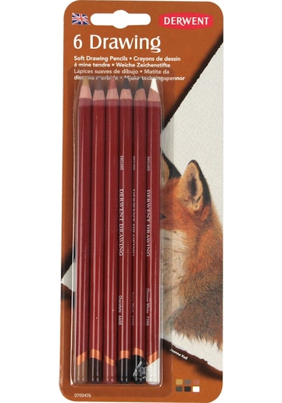 Derwent Drawing Pencils Renkli Çizim Kalemi Seti 6'lı Siyah