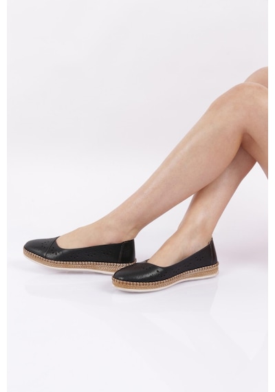 Dgn P24-22y Kadın Soft Anatomıc Footwear Deri Babet P24-1512-R1534 Siyah