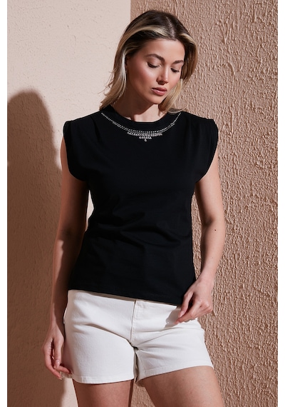 Fashion Friends Bayan Bluz 25y0472k1 Siyah Siyah