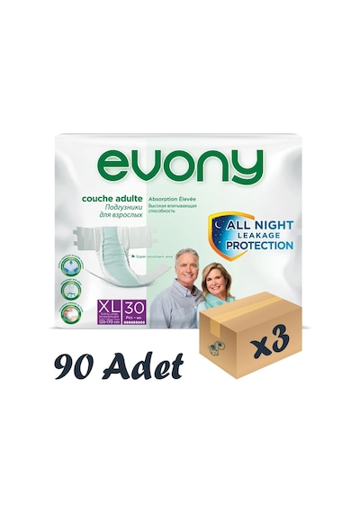 Evony 6 Damla Belbantlı Yetişkin Hasta Bezi XL 3 x 90'Lı