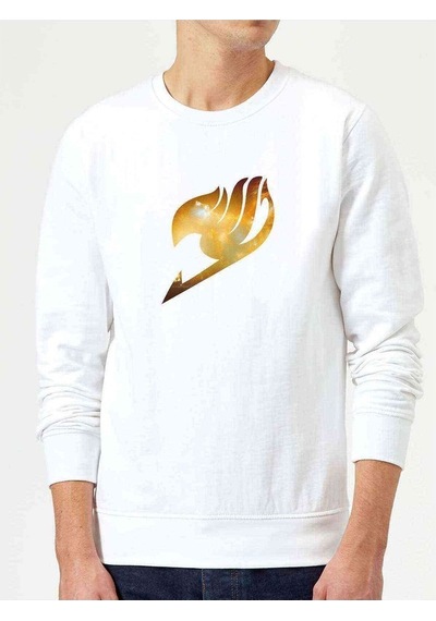 Anime Fairy Tail Glass Guild Emblem Baskılı Beyaz Erkek Sweat (528475590)