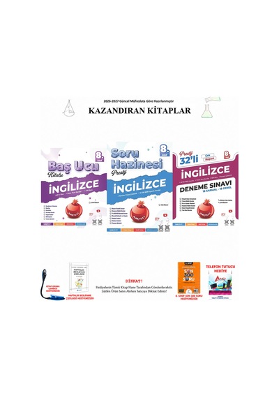 Nartest 8. Sınıf Baş Ucu İngilizce 3 Kitap Seti