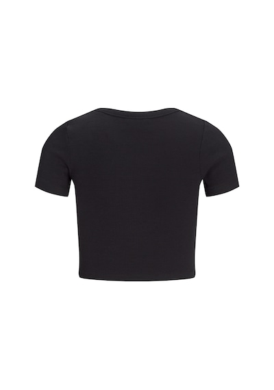 Jack & Jones Kadın Bisiklet Yaka Tişört - Florie - 12217164 Black Siyah