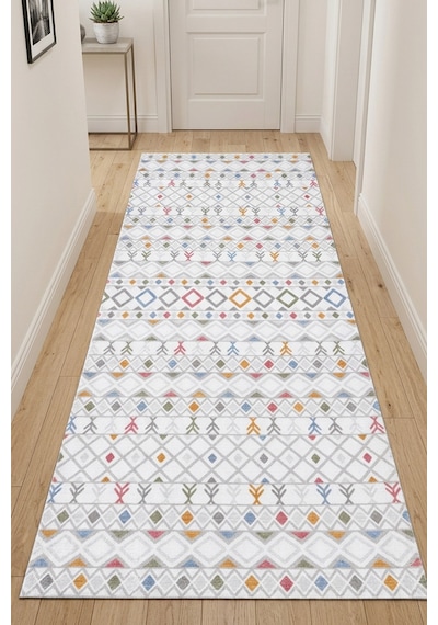 Raschel Carpet Premium Yıkanabilir Leke Tutmaz Modern Multi Renkli Özel Seri Kaymaz Taban Yolluk Rcmultı Yllk 003 Çok Renkli