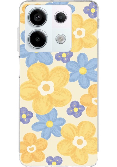 Redmi Note 13 Pro 5g Uyumlu Soft Pastel Çiçek Bahçesi Baskılı Silikon Kılıf Renkli