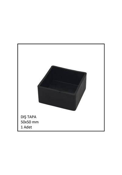 Plastik Dış Tapa, Profil Tapası, Kare, Siyah, 50x50 Mm Siyah