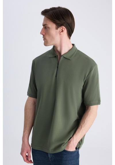D's Damat Ds Damat Regular Fit Yeşil Pike Dokulu %100 Pamuklu T-shirt 4hc140211214m 401