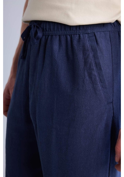 Defacto Relax Fit Yazlık Keten Karışımlı Şort D8835ax25smnv256 Lacivert
