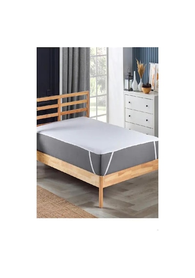 Mycey Sıvı Geçirmez Micro Alez 150x200 Cm Çift Kişilik Yatak Koruyucu Beyaz