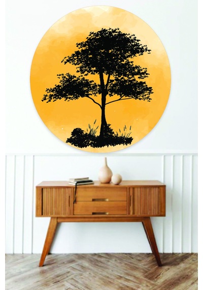 Günbatımı Ağaç Manzara Sticker 95x90 Cm