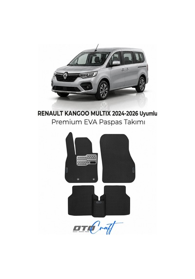 Otocraft Renault Kangoo Multix 2024-2026 Araca Özel 3d Havuzlu Eva Paspas Tam Set 5 Parça