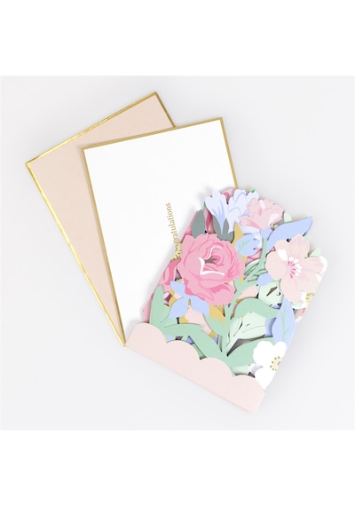 Meri Meri - Floral Congratulations Concertina Card - Çiçekli Tebrik Kartı