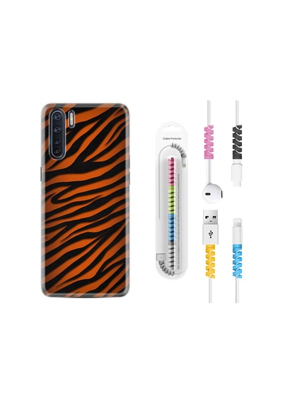Oppo A91 Kılıf Kablo Koruyuculu Leopar Yeni 1676