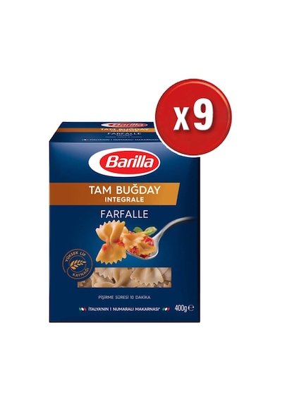 Barilla Tam Buğday Kelebek Makarna Integrale Farfalle 9 x 400 G