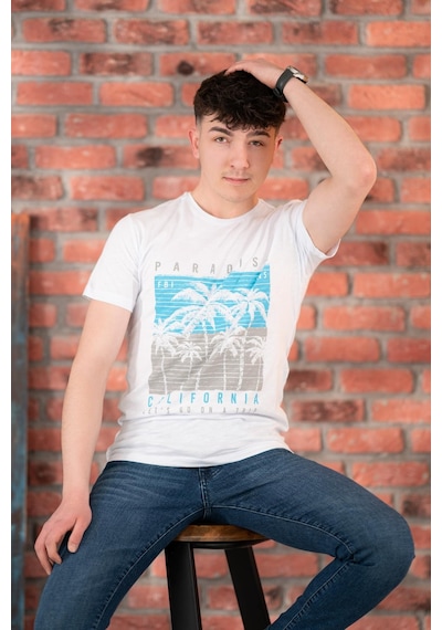 Fbı Jeans Desenli Slimfit Pamuklu Erkek T-shirt 001