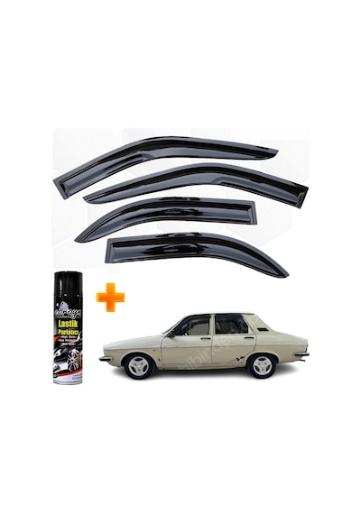 Renault 12 Toros Sedan Mügen Cam Rüzgarlığı 4 Lü Takım +500ml Lastik Parlatıcı