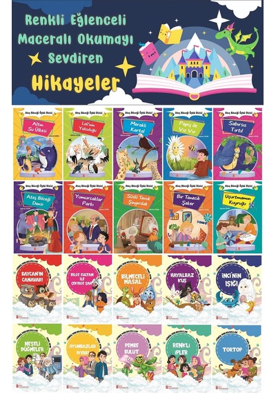 1.sınıf Renkli Eğlenceli Maceralı Okumayı Sevdiren Hikayeler 4 20 Kitap