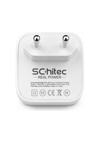 Schitec 30w Type-c Çıkışlı Hızlı Şarj Adapörü Başlığı Ve Type-c To Lightning Ve Hızlı Şarj Kablosu