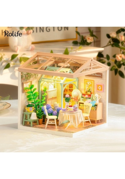 Rolife Dw013b Çiçek Açan Çay Bahçesi Blooming Tea Garden Dıy Minyatür Maket Model Set Mini Dollhouse 3d Model Kit Detaylı Dekoratif Hobi Seti 3d Puzzle Tiny House