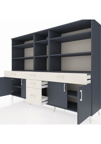 Hyperion Dolap 11 Raflı 5 Çekmeceli 4 Kapaklı 220x44x163 Antrasit Antrasit-antrasit/aytaşı Hyperion Dolap 11 Raflı 5 Çekmeceli 4 Kapaklı 220x44x163 Antrasit Antrasit-antrasit/aytaşı