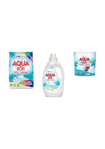 Aquabor Doğal Mineralli 4 Kg Renkliler + Sıvı Beyaz + Tablet 3 Lü Set