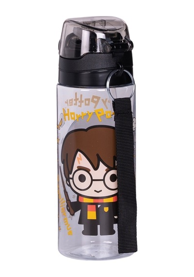 Wiggle 500ml Harry Potter Pipetli Askılı Kilitlenebilir Su Matarası Siyah2