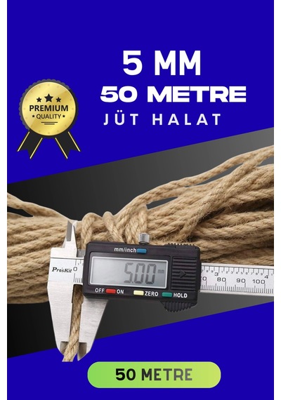 5 Mm 50 Metre Jüt Halat Dekoratif Hasır İp Urgan Süs Çeşidi