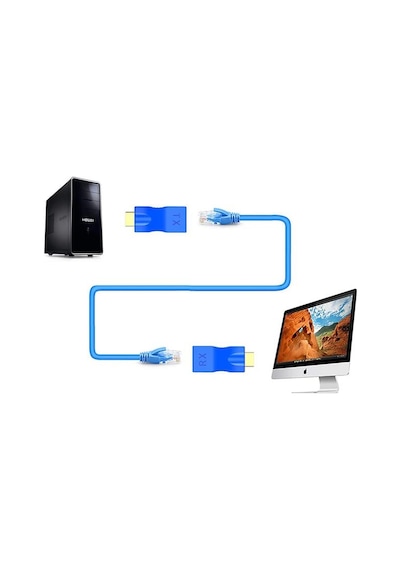 Powermaster Pm-18225 30 Metre Hdmı 4k Cat5/cat6/cat7 Uzatıcı Extender Rj45 Uzatma - Hdmı Kablo Gerekmez 1