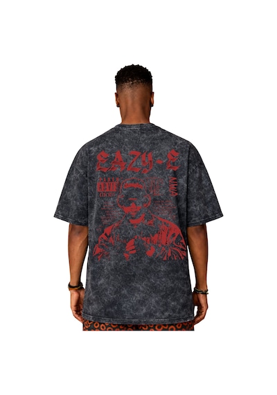 Tasarım Eazy-e Rapper Şarkıcı Sırt Baskılı Unisex Oversize Vintag Siyah