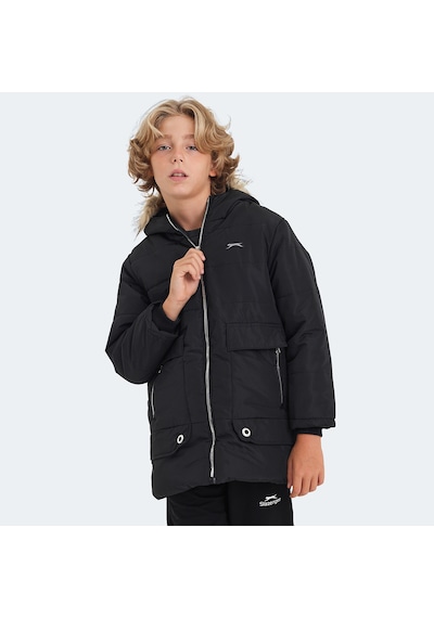 Slazenger CAMELIA Çocuk Kapüşonlu Siyah Mont & Kaban