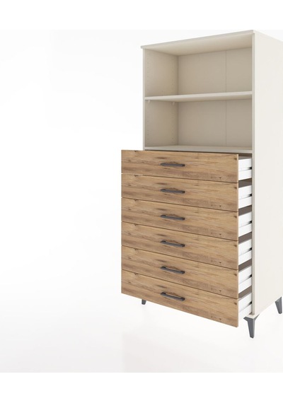 Hyperion Dolap 2 Raflı 6 Çekmeceli 88x44x182 Aytaşı-çam Aytaşı