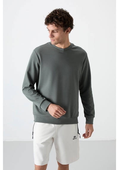 Tommy Life Çağla Basic O Yaka Rahat Form Erkek Sweatshirt - 88053 Çağla