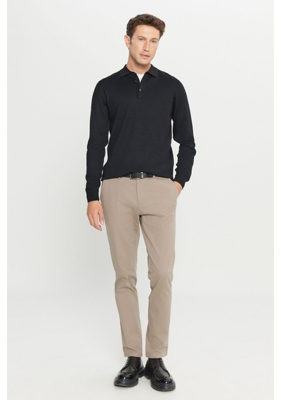 AC&Co / Altınyıldız Classics Erkek Sıyah Yünlü Standart Fit Normal Kesim Polo Yaka Basic Triko Kazak SIYAH AC&Co / Altınyıldız Classics Erkek Sıyah Yünlü Standart Fit Normal Kesim Polo Yaka Basic Triko Kazak SIYAH