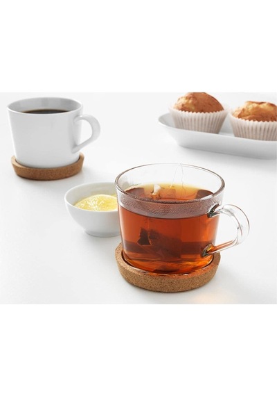 Ikea 365+ Bardak Altlığı Mantarı, 3,5 İnç Çap, No. 502.829.45 - 2'li Paket Sku: Smg8690010539601 Açık Kahverengi