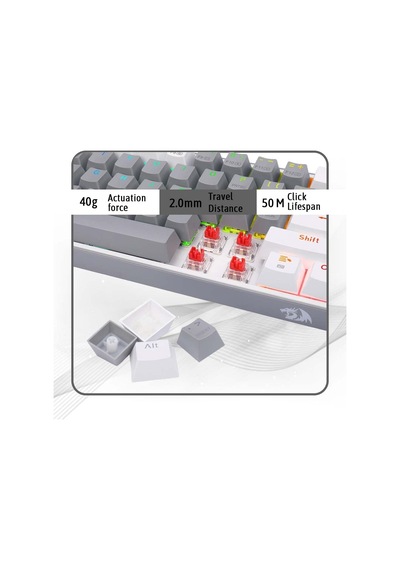 Redragon K616 Fizz Pro%60 3 Mod Kablolu, 2.4 Ghz Kablosuz, Blueto