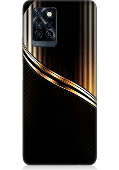 İnfinix Note 10 Pro Uyumlu Altın Şerit Desenli Silikon Kılıf