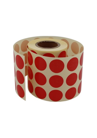 Renkli Kuşe Rulo Çap Etiketi 25mm X 25mm 2500 Adet Yan Yana 3 Lü