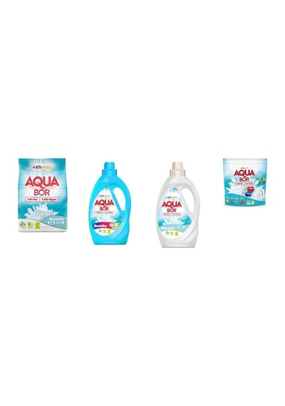 Aquabor Doğal Mineralli 4 Kg Beyaz + Sıvı Renkliler + Sıvı Beyaz + Tablet 4 Lü Set 30974270